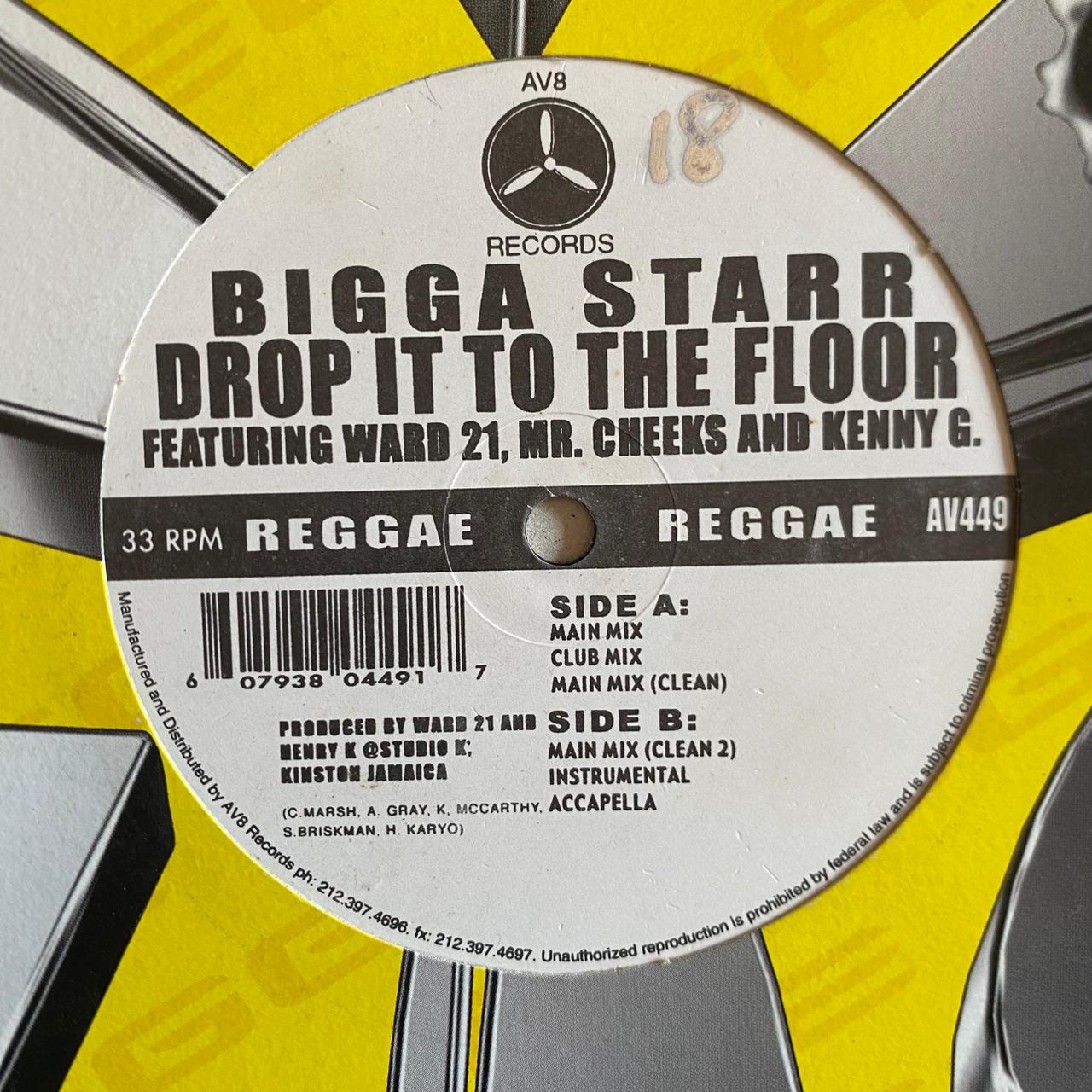 Bigga Starr Featuring Ward 21, Mr. Cheeks And Kenny G. – Drop It To The Floor (VINYL / USED)