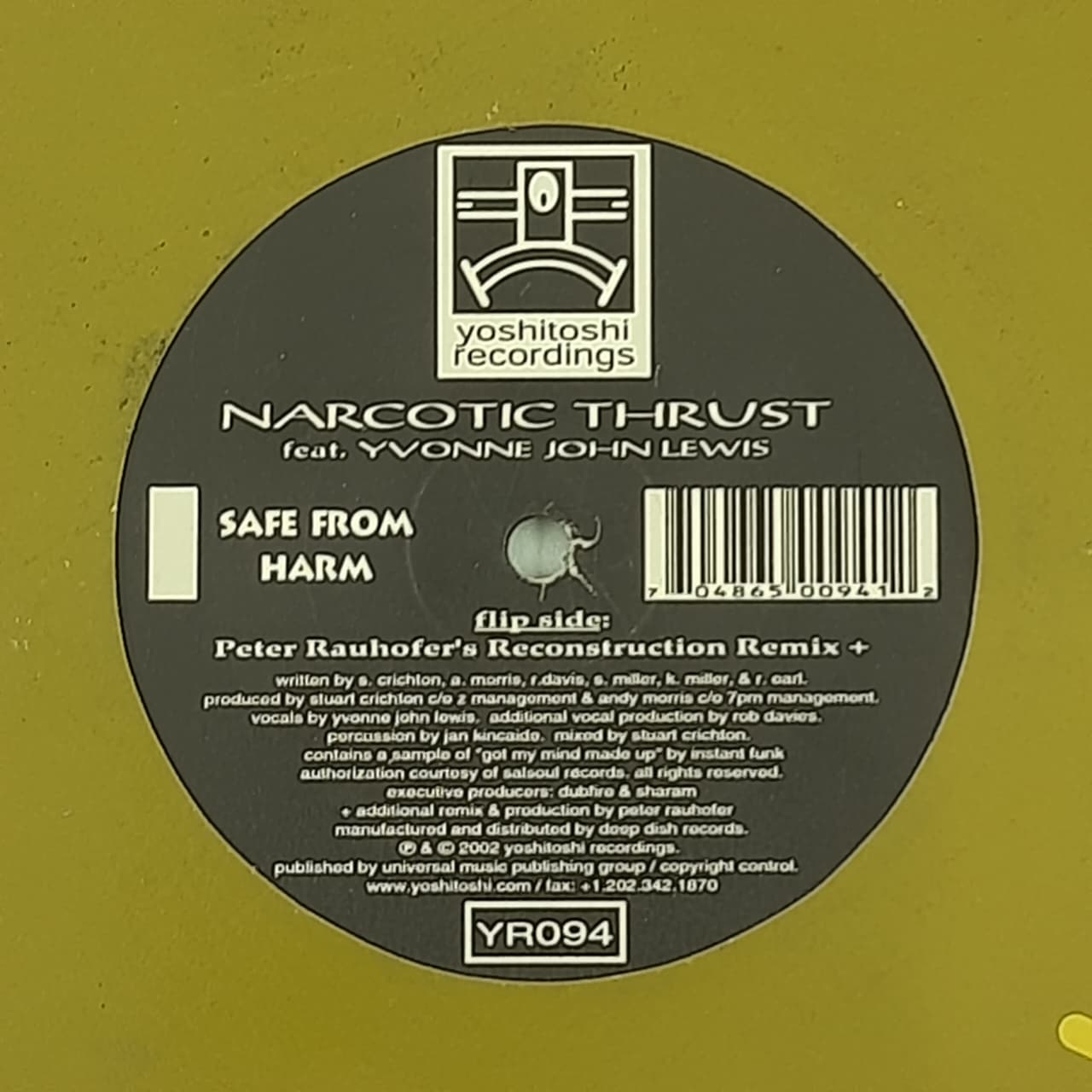 Narcotic Thrust Feat. Yvonne John Lewis – Safe From Harm (Peter Rauhofer Remix) (VINYL / USED)