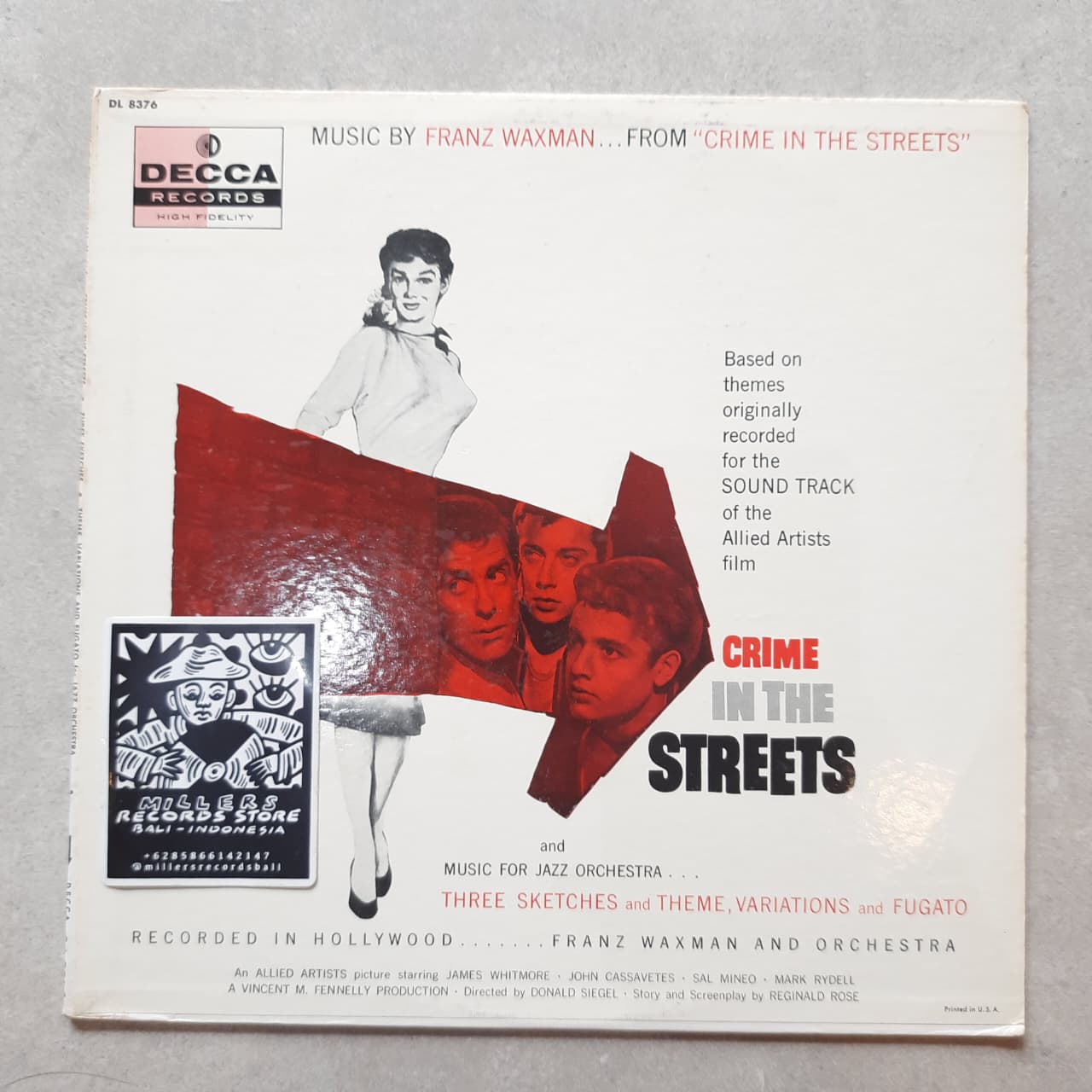 Franz Waxman – Music From Crime In The Streets - Three Sketches - Theme Variations And Fugato For Jazz Orchestra (VINYL / USED)