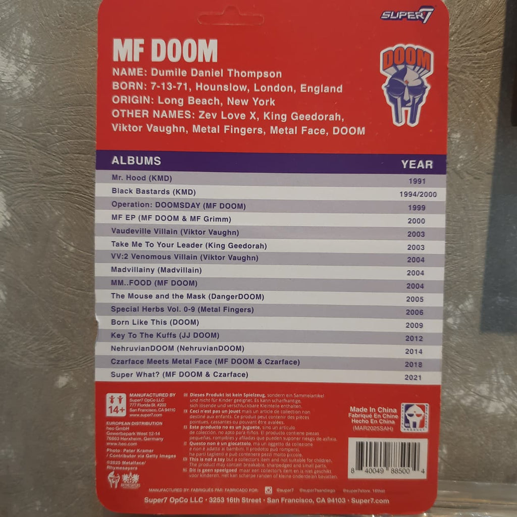MF DOOM ReAction Figures - MF DOOM (NYC) (ACTION FIGURES / NEW SEALED)