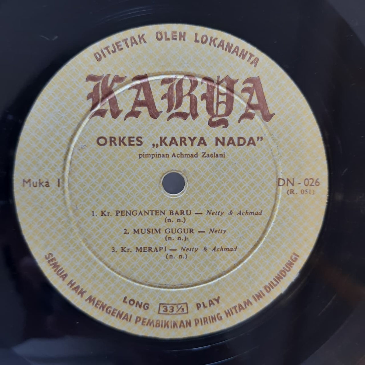 Orkes Karya Nada – Orkes Karya Nada Pimpinan Achmad Zaelani (VINYL / USED)