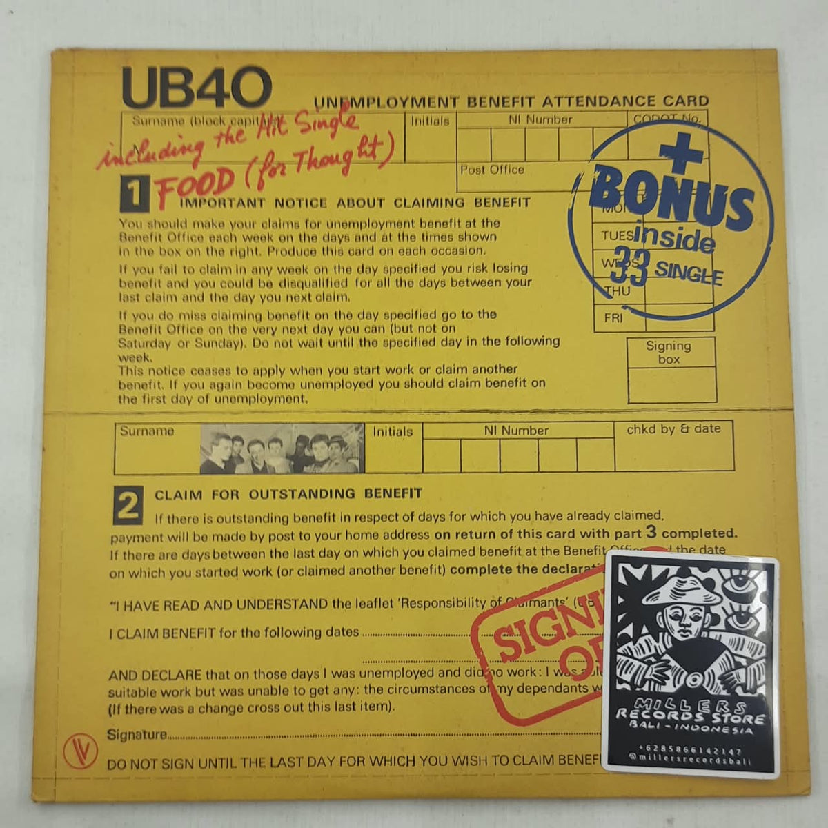 UB40 – Signing Off (VINYL/USED)