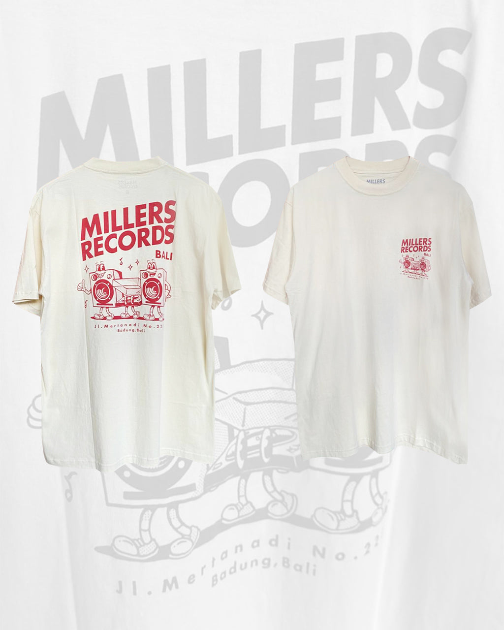 Millers Records Retro Tshirt (Khaky Red)