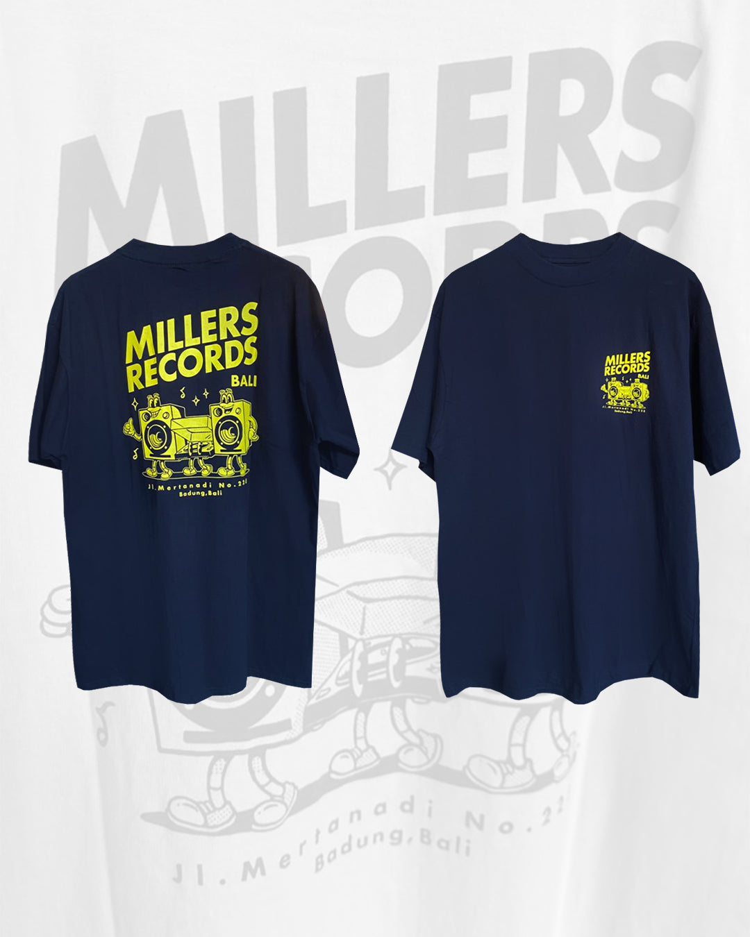 Millers Records Retro Tshirt (Dark Navy)
